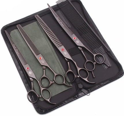 Tijeras de Peluquería para Perros y Gatos| Acero | Set con Estuche