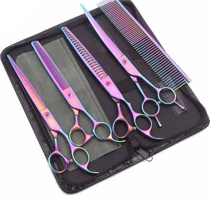 Tijeras de Peluquería para Perros y Gatos| Acero | Set con Estuche