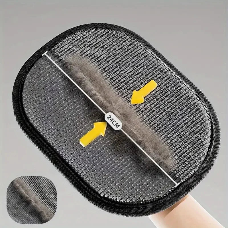 Detalle de textura de malla del guante quitapelos para mascotas, medida 24cm – AmaDog